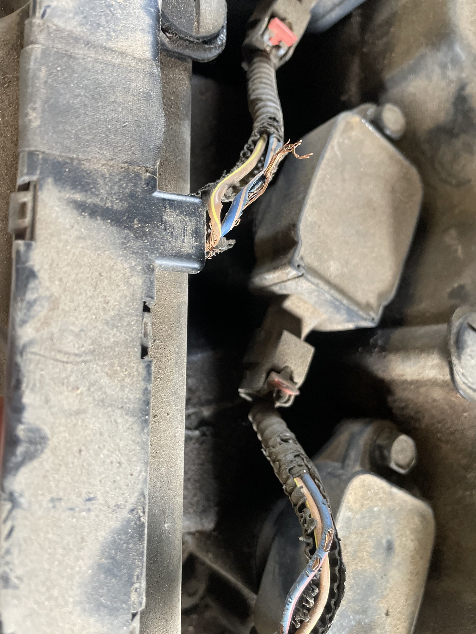 Electrical and wiring work in progress.